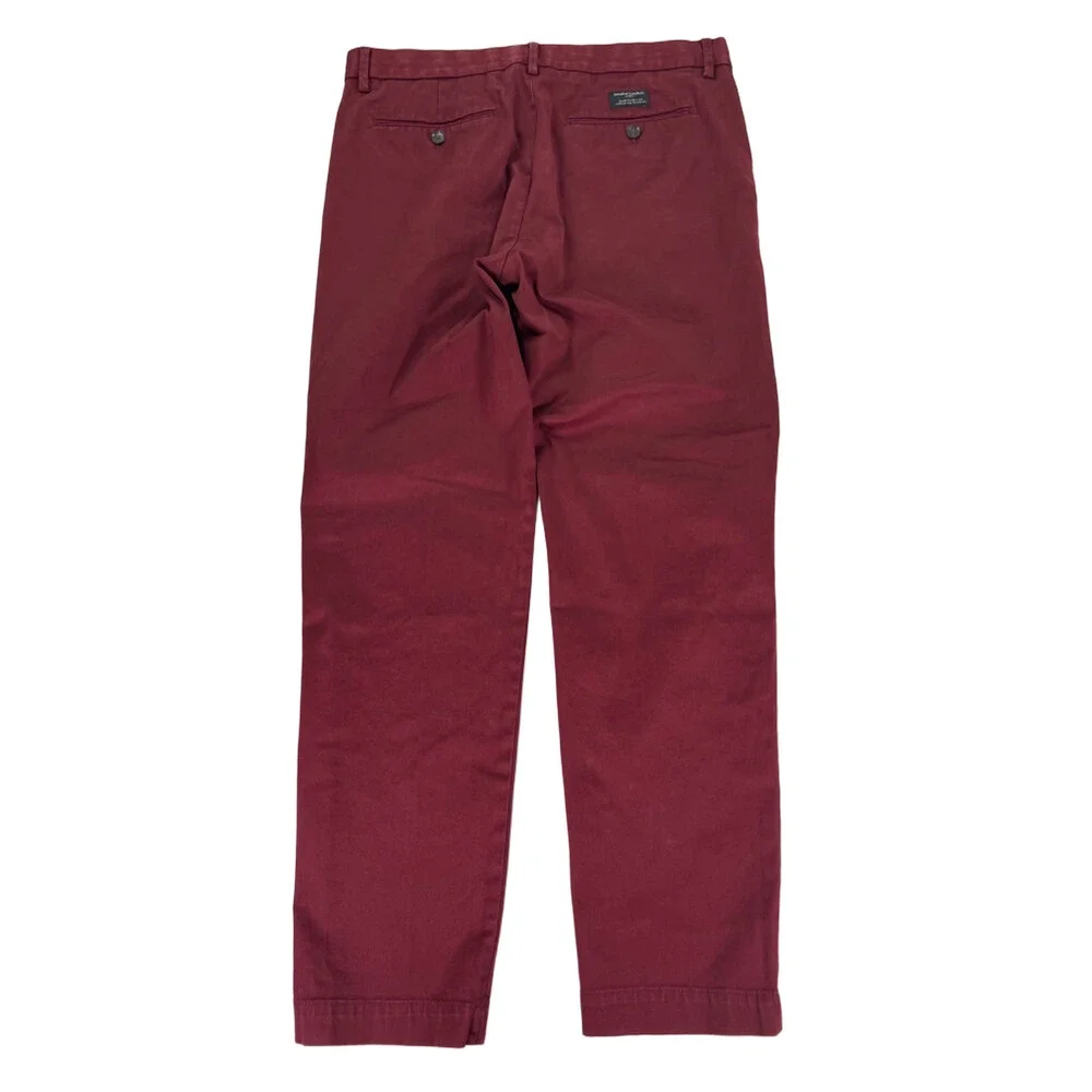 Banana Republic Men's Burgundy Mason Athletic Tapered Fit Dress Pants - 34x32